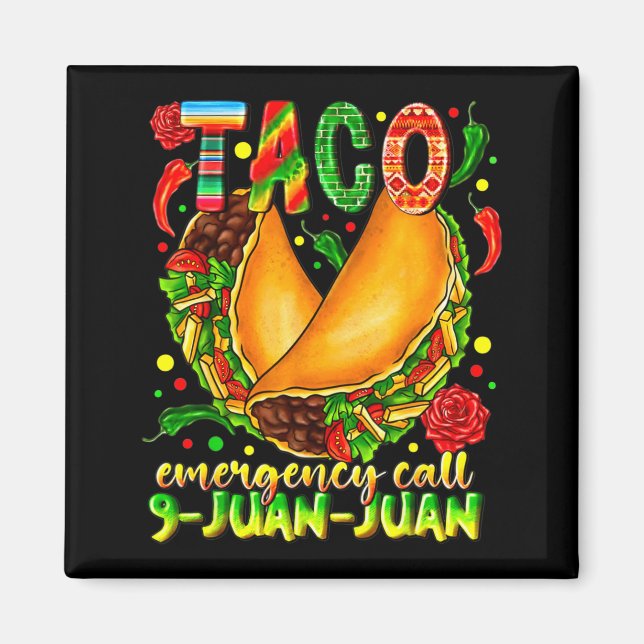 Aimant Appel d'urgence Taco 9 juan juan drôle cinco de (Devant)