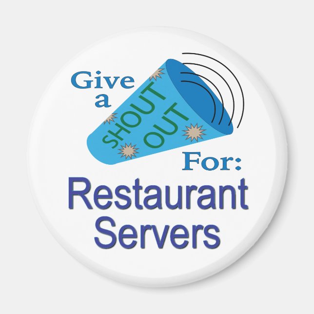Aimant Appel pour les serveurs de restaurant (Devant)