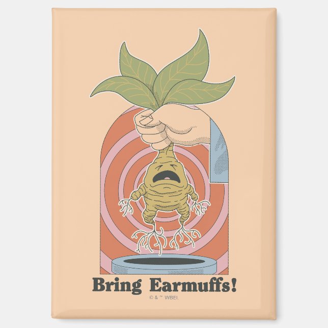 Aimant "Apportez des cache-oreilles !" Graphisme hurleur  (Recto)