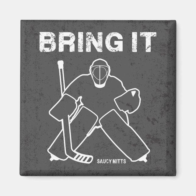 Aimant Apportez-Le Goalie De Hockey (Devant)