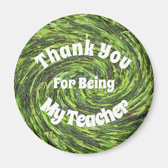 Aimant Appréciation de l'enseignant Merci de la spirale v (Devant)