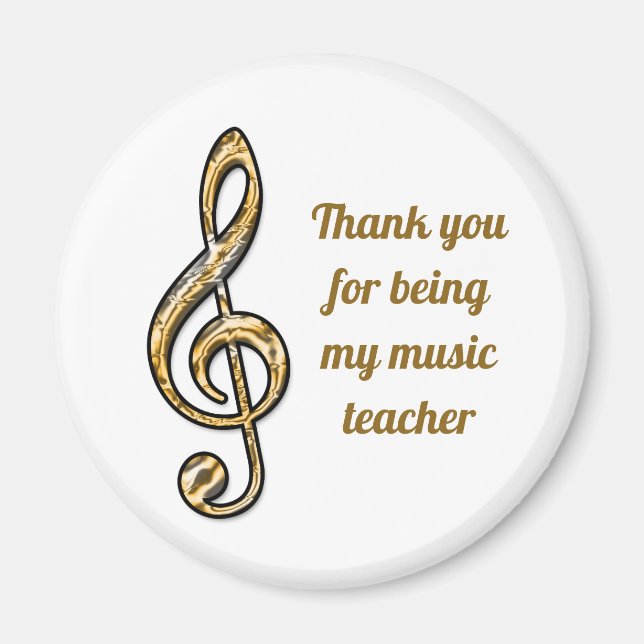 Aimant Appréciation du professeur de musique Merci Gold C (Devant)