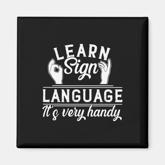 Aimant Apprendre Langue des signes ASL Enseignant Sourde  (Devant)