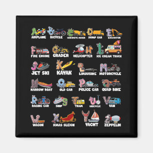 Aimant Apprentissage de l'alphabet des Abcs Transport Ani