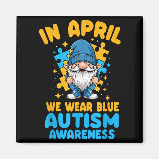 Aimant April wear blue autism acceptance gnome puzzle 