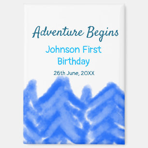Aimant Aqua blue Adventure commence 1er anniversaire mont
