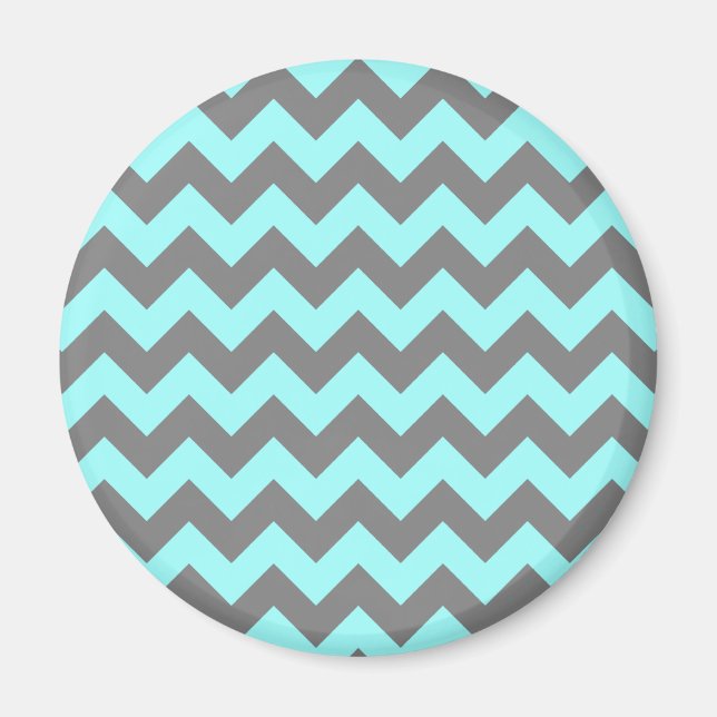 Aimant Aqua et gris Zigzag (Devant)