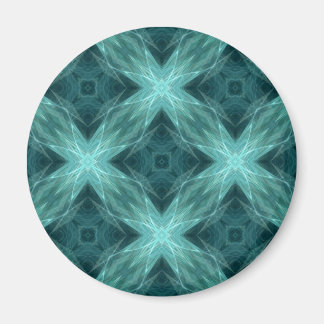 Aimant Aqua et kaléidoscope fractal turquoise version 4