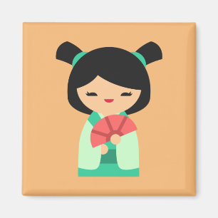 Aimant Aqua peach Kokeshi