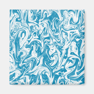 Aimant Aqua & White Swirl