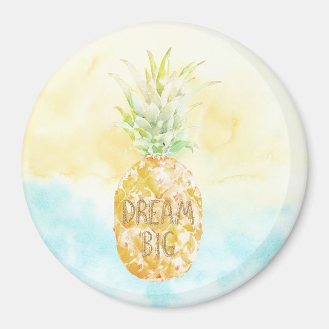 Aimant Aqua Yellow Pineappé Gold Dream (Devant)