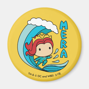 Aimant Aquaman   Chibi Mera Riding Vague Graphique