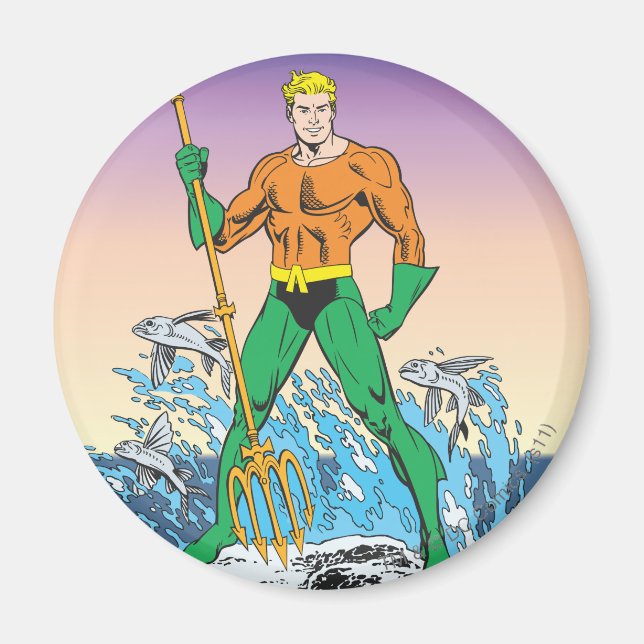 Aimant Aquaman Stand Avec Spear (Devant)