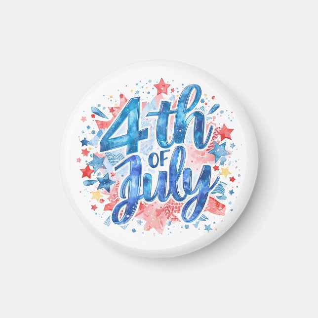 Aimant Aquarelle 14 juillet Patriotique (Devant)