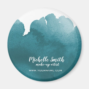 Aimant Aquarelle Abstraite couleur turquoise trait de bro