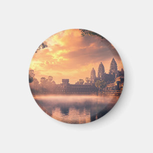 Aimant Aquarelle Angkor Vat