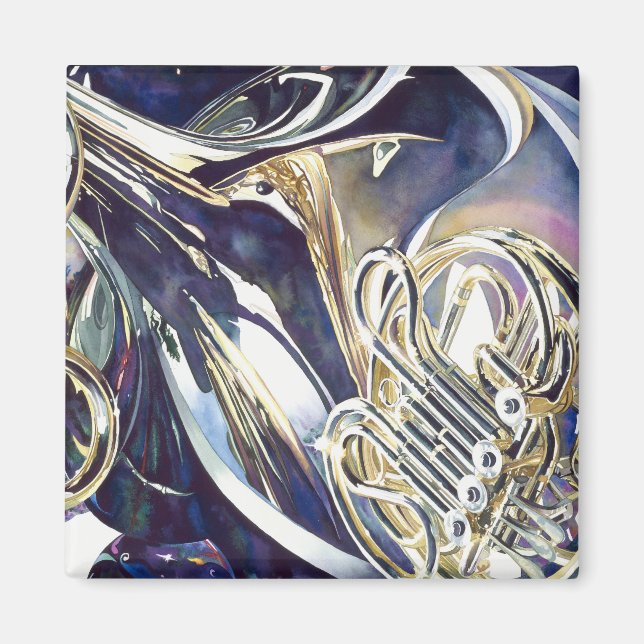 Aimant Aquarelle "Bending Light" Instruments de musique (Devant)