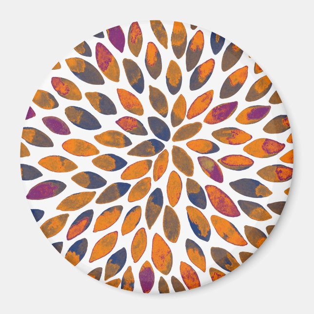 Aimant Aquarelle brosse traits - effet rouillé (Devant)