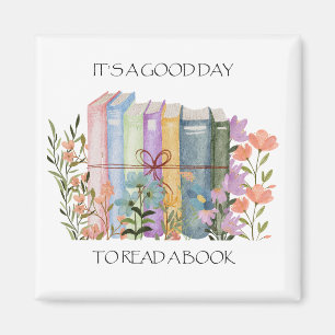Aimant Aquarelle "C'est un bon jour pour lire un livre"