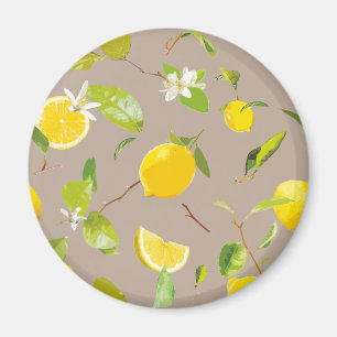 Aimant Aquarelle Citron & Feuilles 11