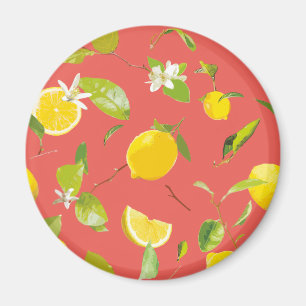 Aimant Aquarelle Citron & Feuilles 12