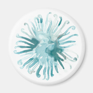 Aimant Aquarelle Corail - Bleu 2