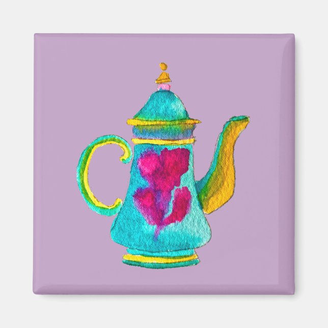 Aimant Aquarelle couleur turque teapot (Devant)