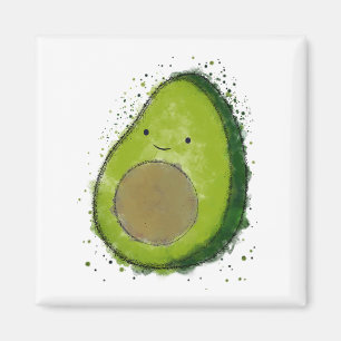 Aimant Aquarelle Cute Avocado