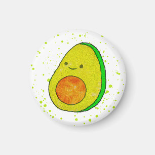 Aimant Aquarelle Cute Carton Avocado