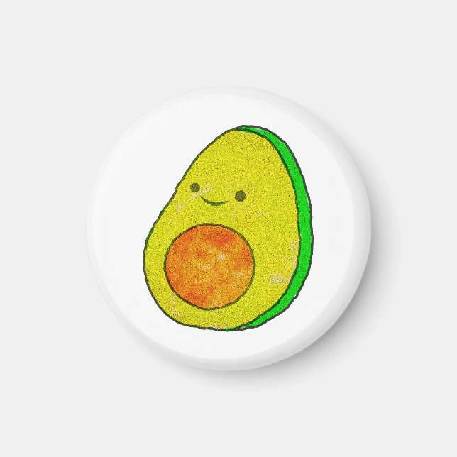 Aimant Aquarelle Cute Carton Avocado (Devant)