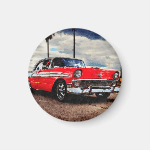 Aimant Aquarelle de Chevrolet Bel Air 1956