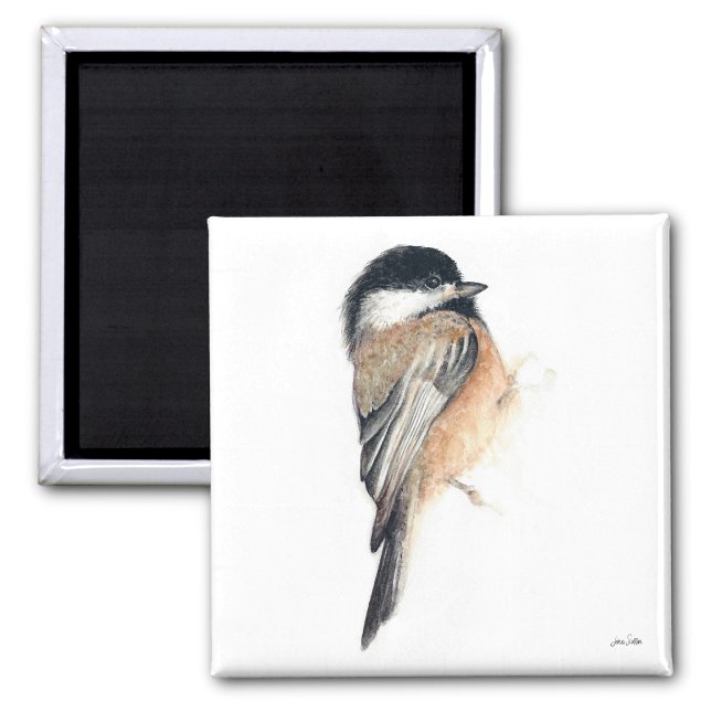 Aimant Aquarelle de poulet - Magazine d'art (Chickadee Watercolor Art Magnet from Jenn's Emporium. )