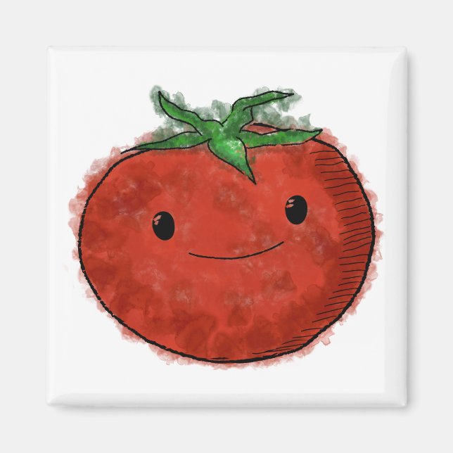 Aimant Aquarelle de tomate mignonne (Devant)