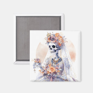 Aimant Aquarelle d'Halloween Magnat squelette