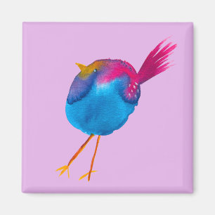 Aimant Aquarelle d'oiseau bleu