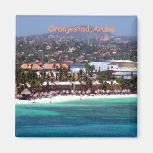 Aimant Aquarelle d'Oranjestad, Aruba