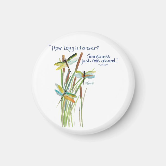 Aimant Aquarelle Dragonfly avec cote Lewis Carroll (Devant)