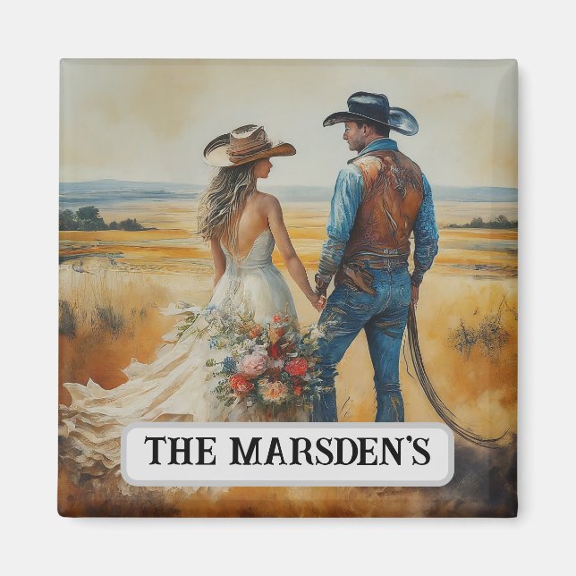 Aimant Aquarelle du Mariage de l'Ouest du pays (Devant)