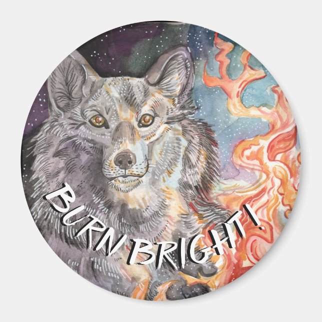 Aimant Aquarelle Ember Eyes Wolf (Devant)