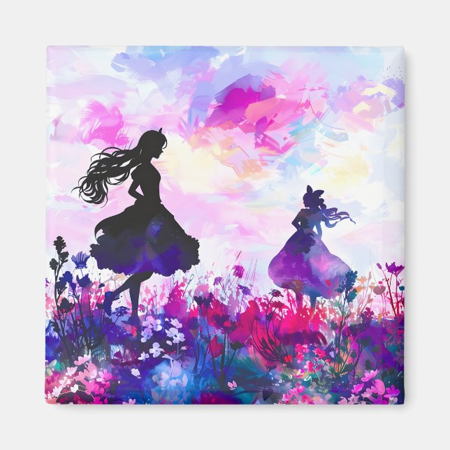 Aimant Aquarelle fleur sauvage Wonderland (Devant)