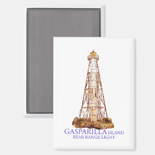 Aimant Aquarelle Illustration Gasparilla Island Light