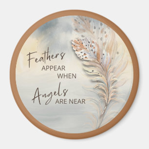 Aimant Aquarelle Inspiron Feather & Angel Quote 3"