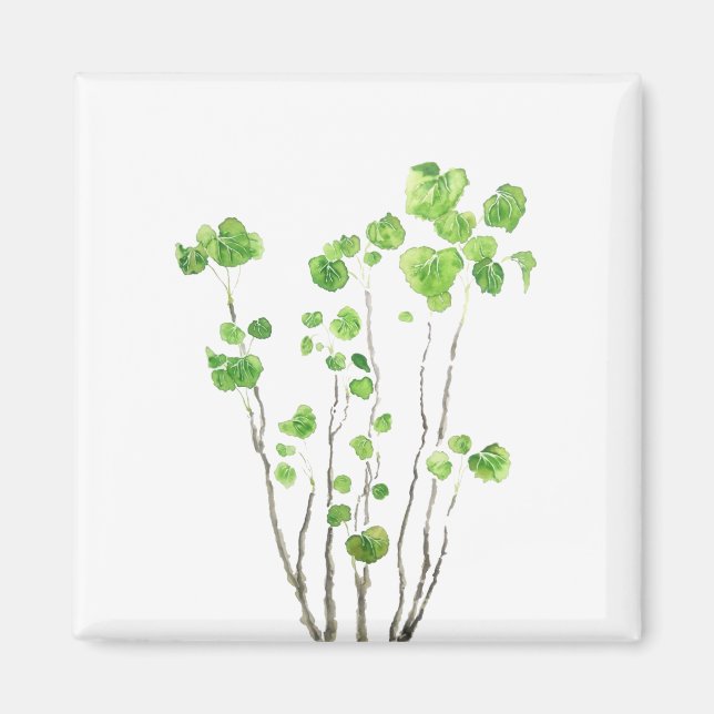 Aimant Aquarelle intérieure verte (Devant)
