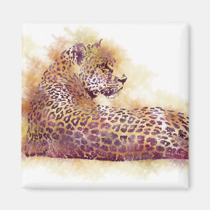 Aimant Aquarelle léopard