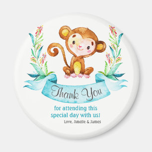 Aimant Aquarelle Merci de singe