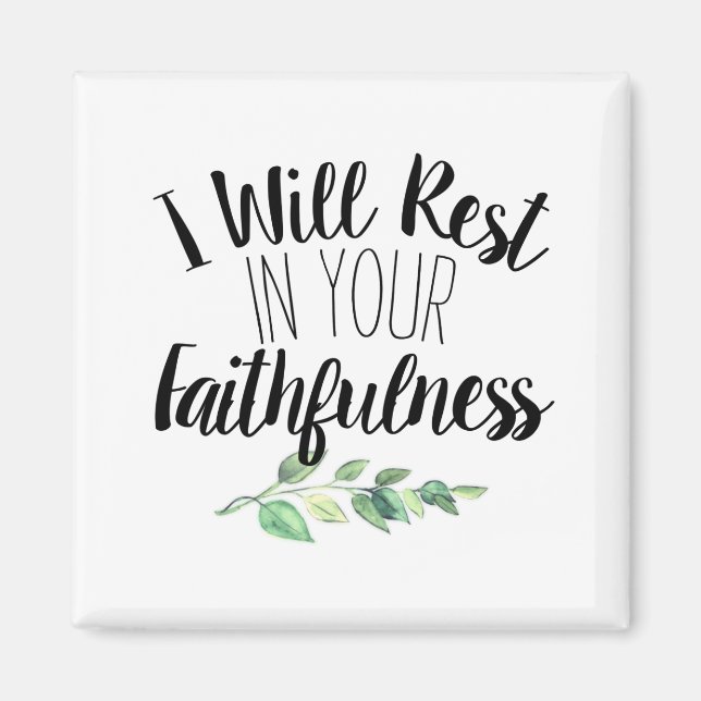 Aimant Aquarelle moderne Verdure et écriture Verse (Devant)