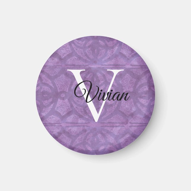 Aimant Aquarelle mute violet (Devant)