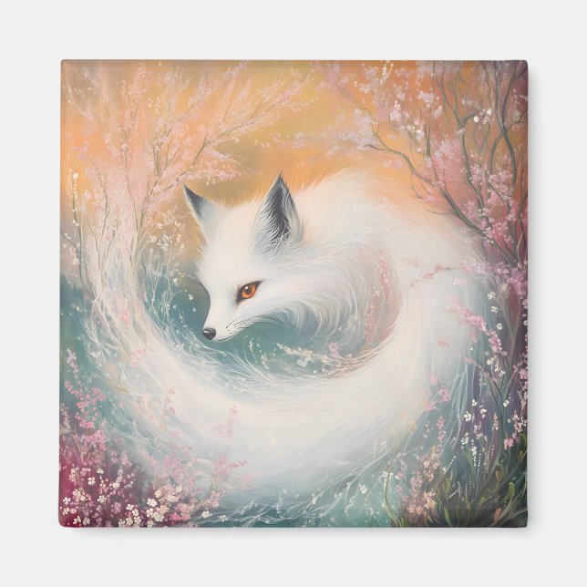 Aimant Aquarelle Mystic Bloom Spring Fox (Devant)