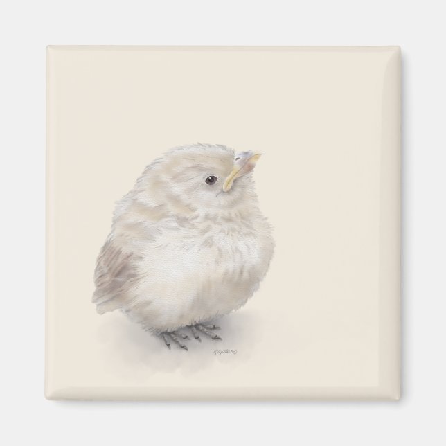 Aimant Aquarelle numérique Baby Sparrow (Devant)