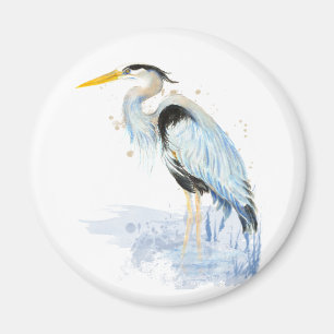 Aimant Aquarelle originale Great Blue Heron Bird